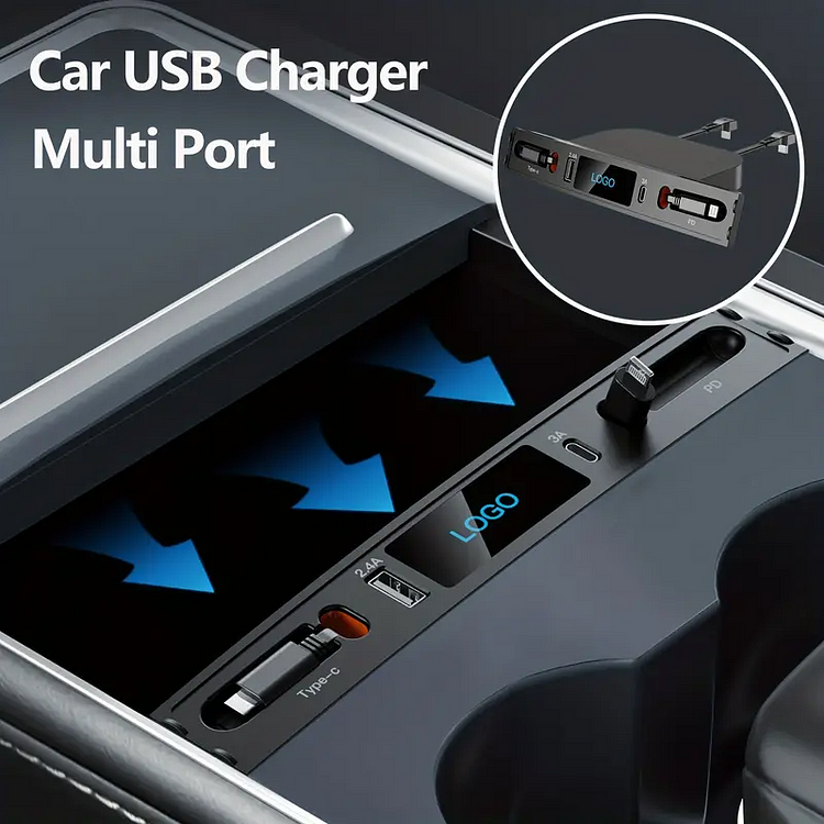 Tesla Model 3/Y Center Console USB Hub Docking Station Smart Sensor