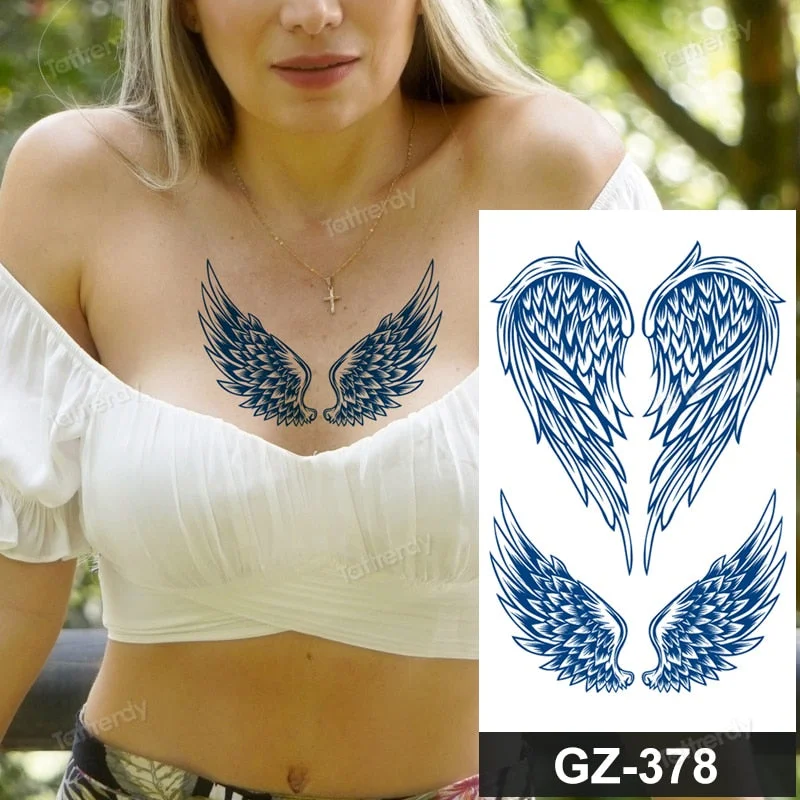 Juice Ink Lasting Waterproof Temporary Tattoo Sticker Dragon Snake Totem Tattoos Sun Wing Body Art Arm Fake Tatoo Women Men