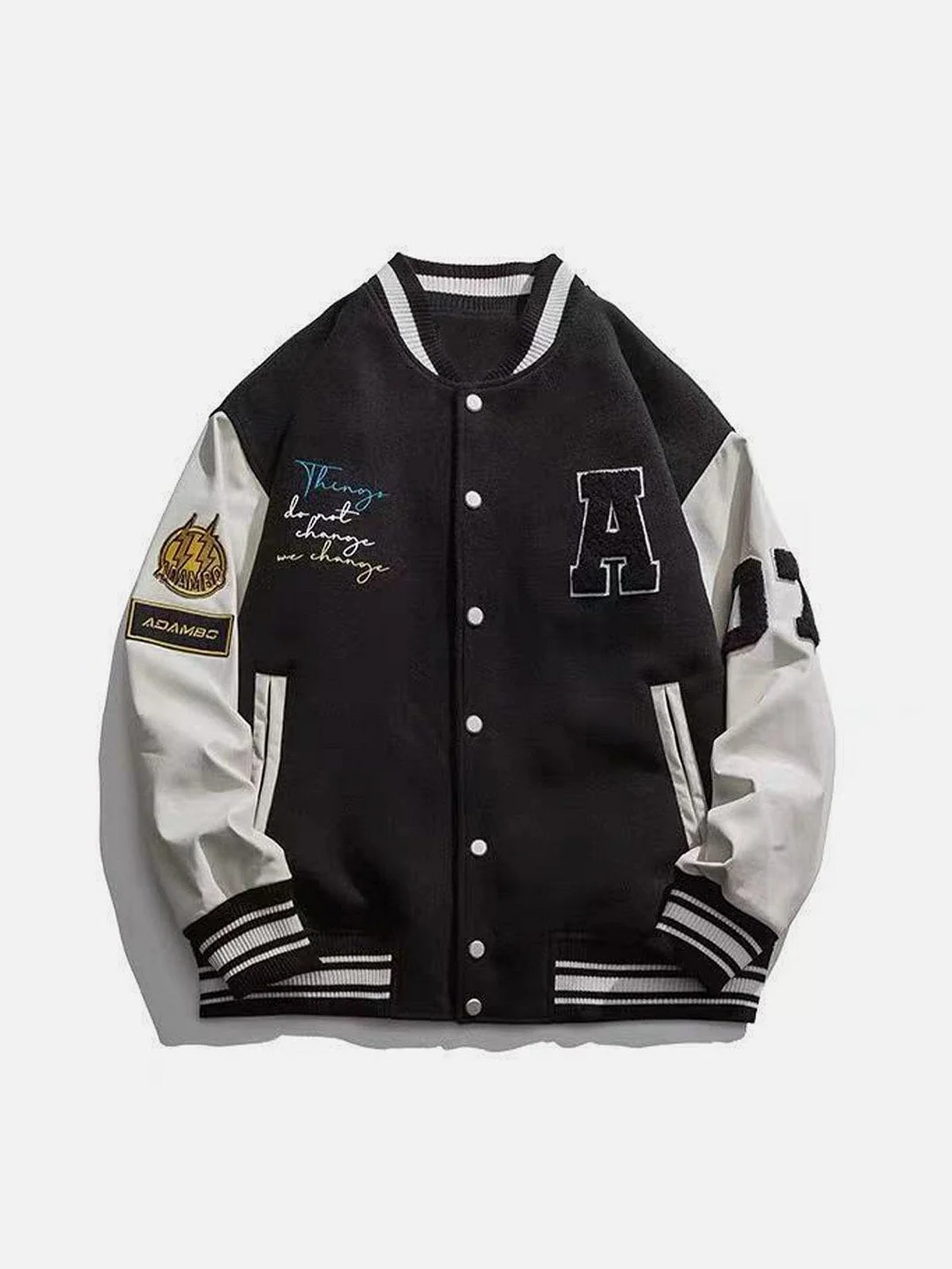 "A" Embroidery Color Matching Varsity Jacket