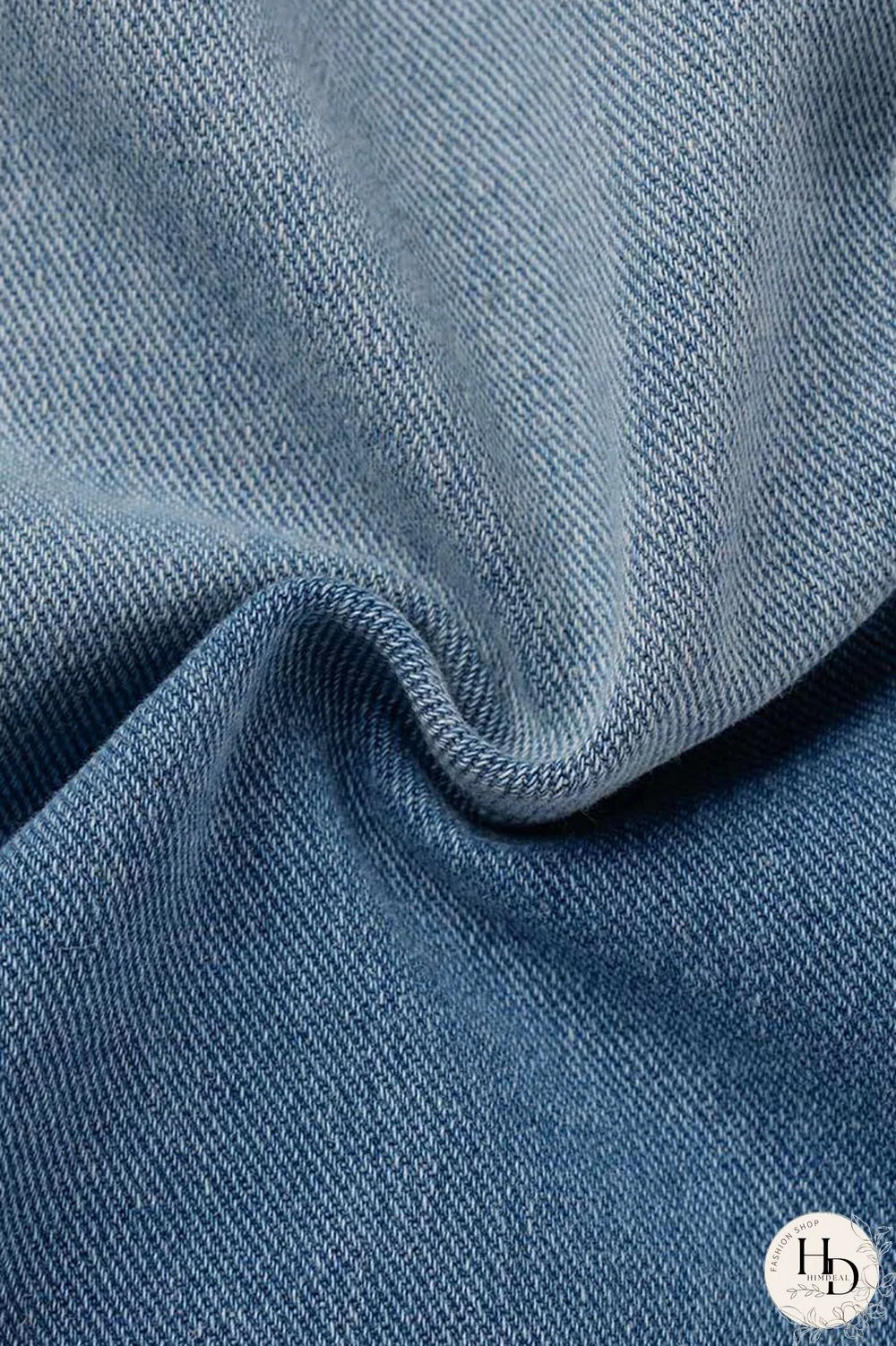 Deep Blue Casual Solid Ripped Patchwork Turndown Collar Long Sleeve Regular Denim Jacket