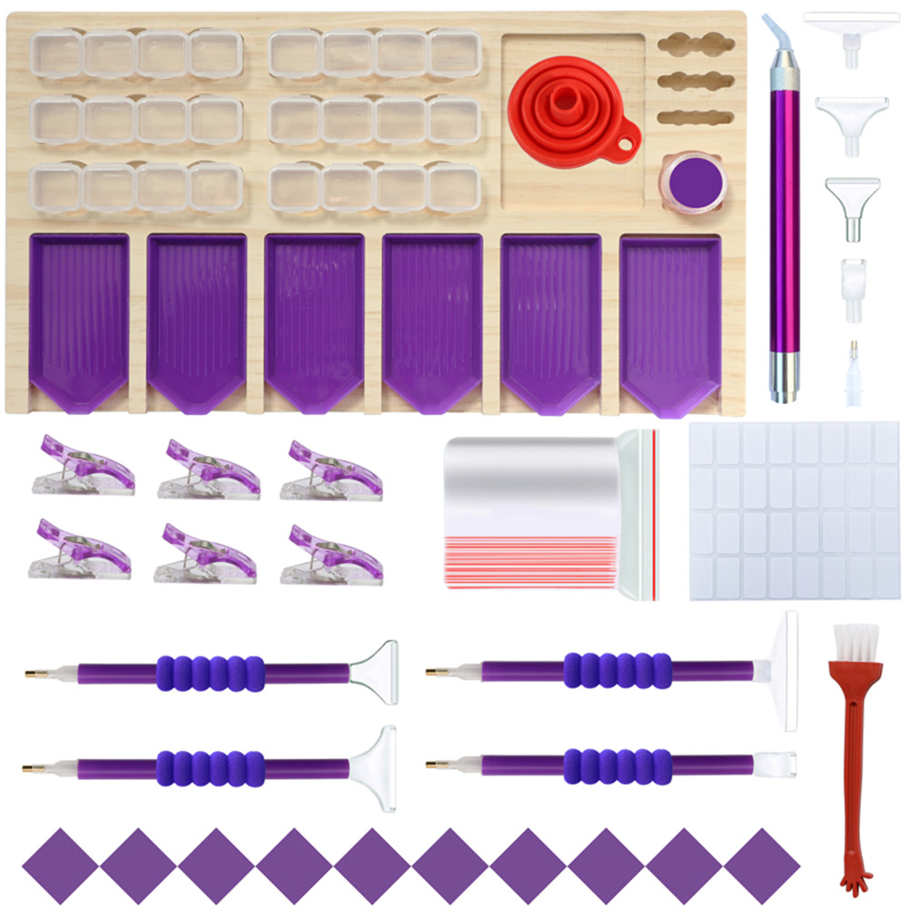 

Diamond Painting Accessories Tray Tools Kit (Purple), 501 Original