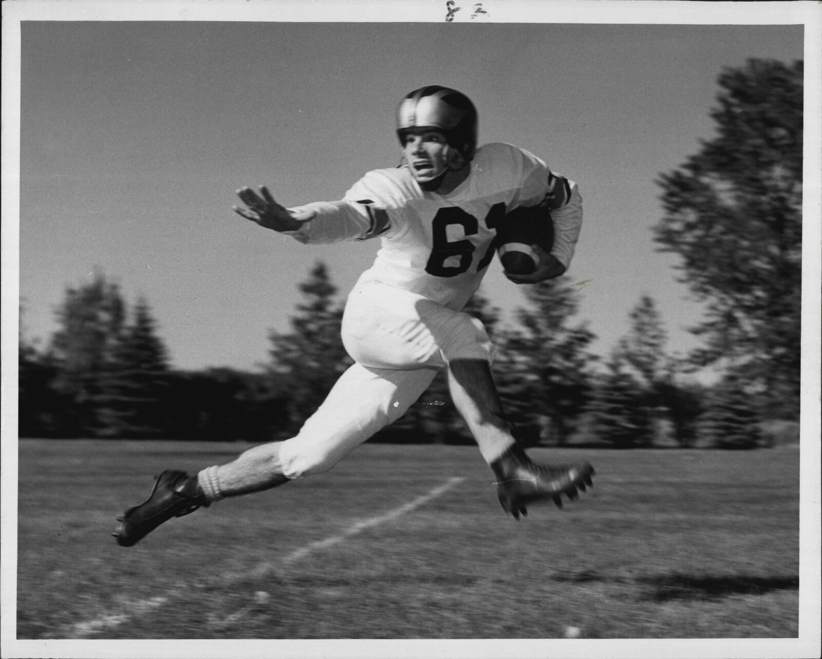 Warren Sonday Gustavus Football 1955 Press Wire Photo Poster painting New Ulm Brown Minnesota