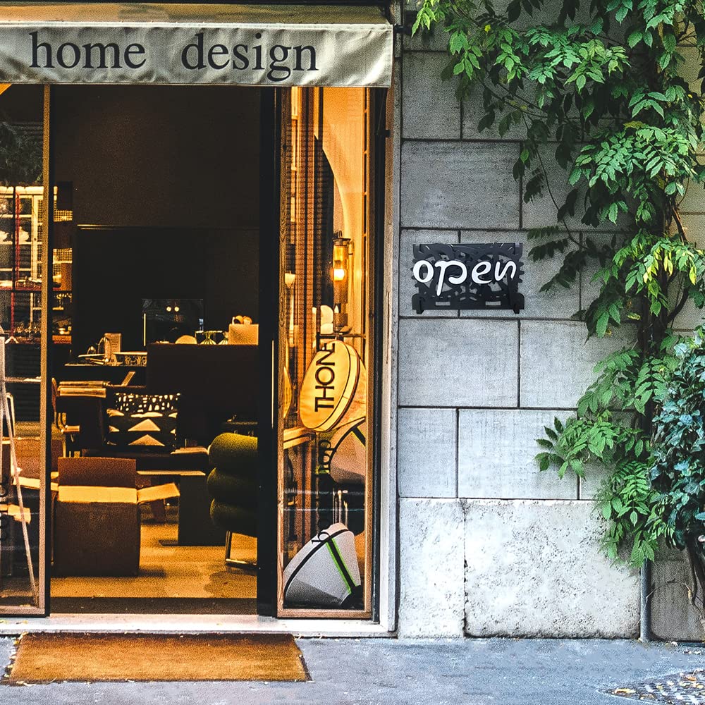 Open Closed Sign Board, Wooden Gear Mechanism Convertible open signs ...