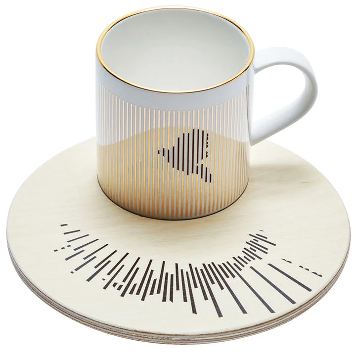 Mirror Cup Saucer(Wooden Saucer) - Creative Luxury Art Phantom Inverted Cup Gold Inlaid Porcelain Tea Cup Saucer