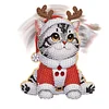 Xmas Acrylic Shaking Head 5D DIY Diamond Art Tabletop Decoration (Christmas Cat)