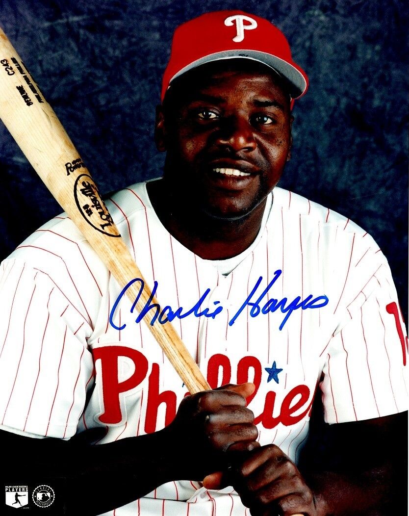 Signed 8x10 CHARLIE HAYES Philadelphia Phillies Photo Poster painting - COA