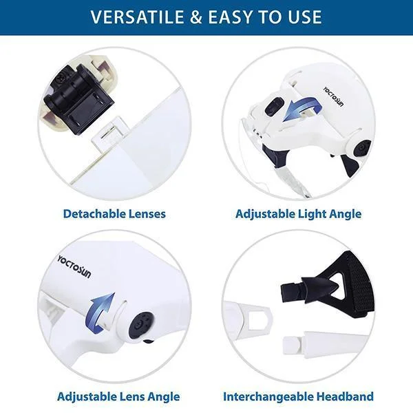 LED Eyeglasses Headband Magnifier