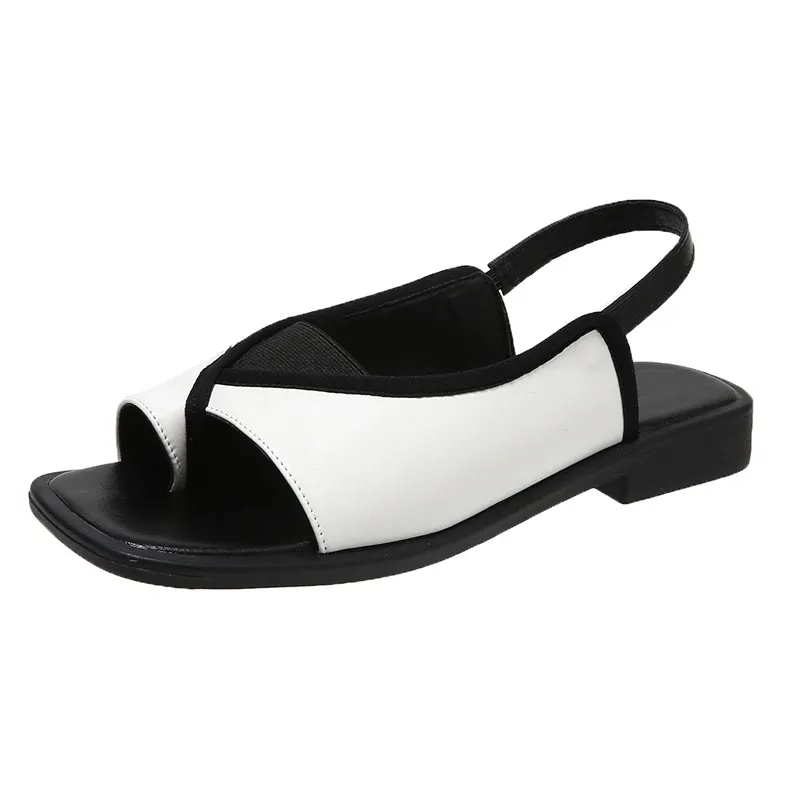 Breakj Breakj Sandals Women 2025 Summer New Large-Size Sandwich Toes Behind The Empty Fashion Thick Heel Low-Heeled Sandals Tide