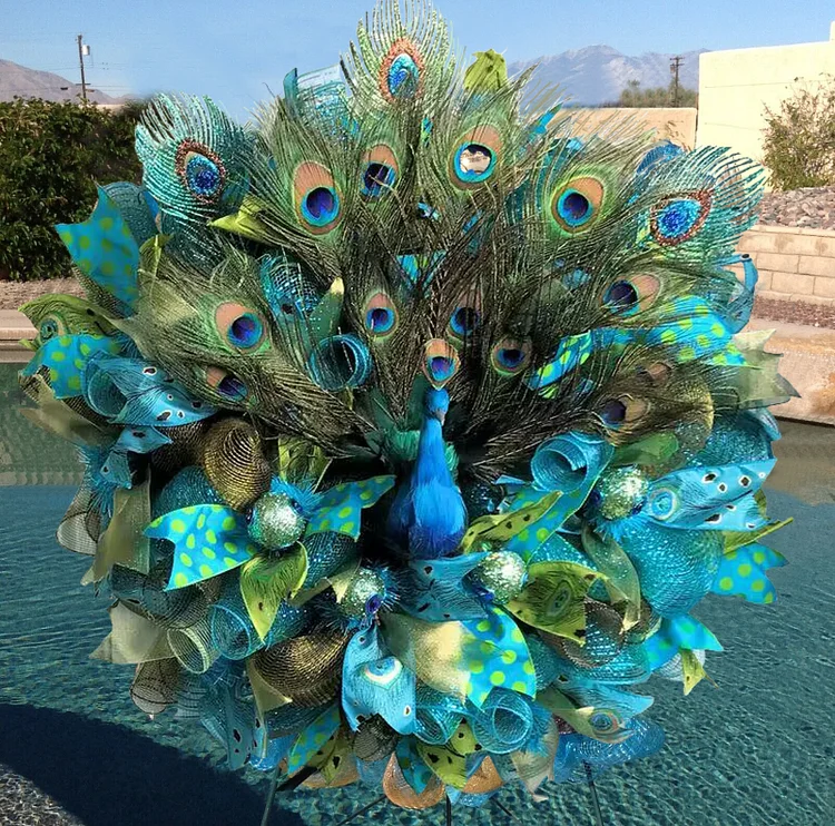 😍Wreaths to Wow Your Neighbors🦚Gorgeous Peacock Wreath-Buy 2 Free Shipping