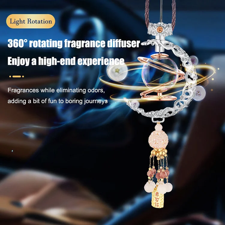 Solar Rotating Planet Car Pendant Car Aromatherapy