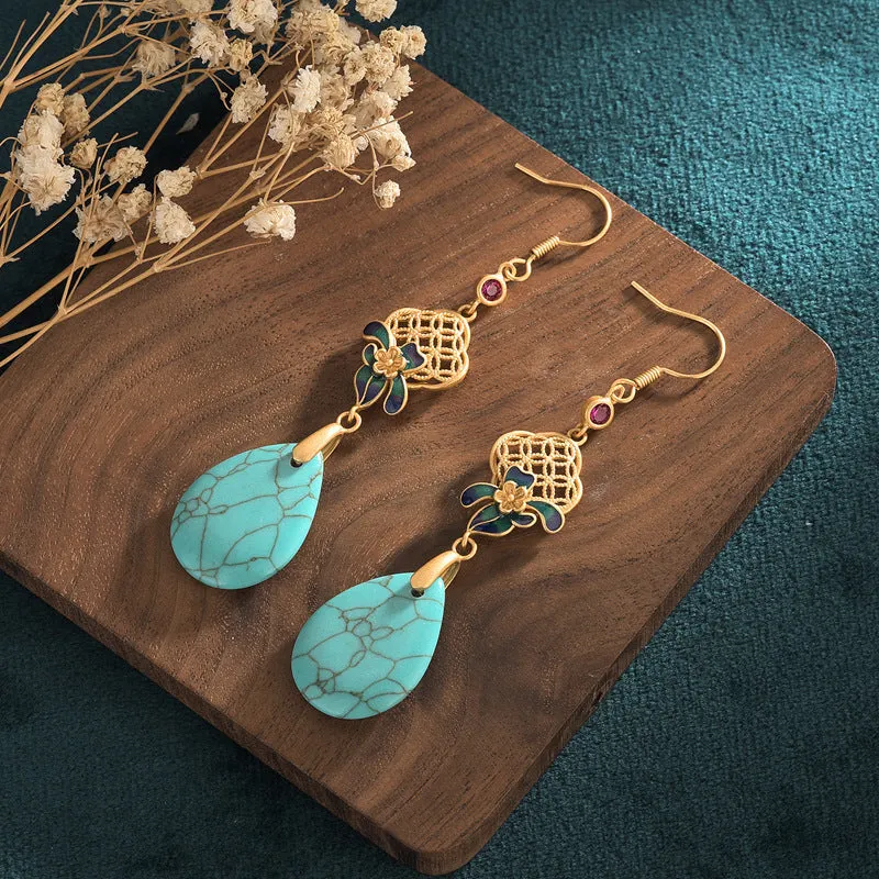 Turquoise Wealth Drop Dangle Earrings