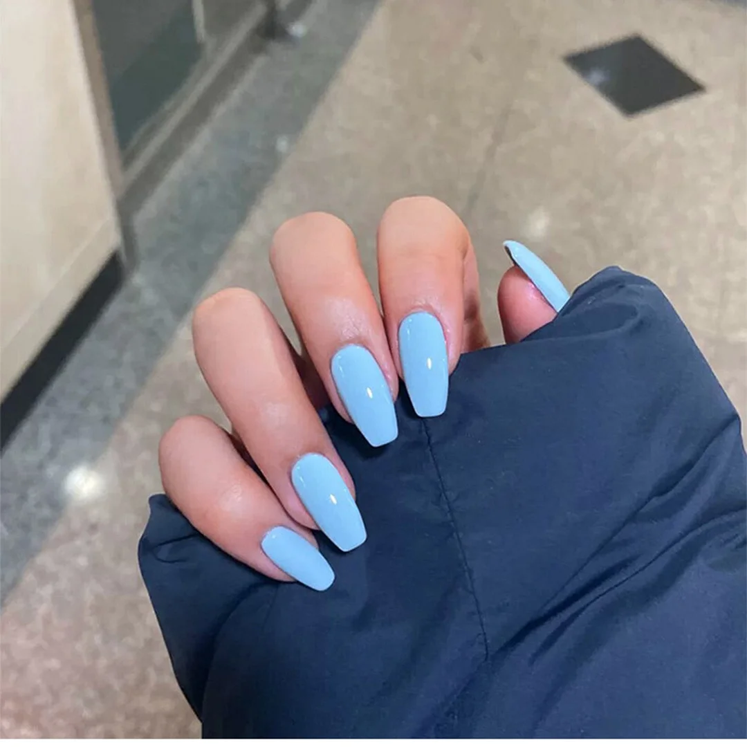 24Pcs Detachable French False Nails Ballerina Wearable Artificial Stiletto Fake Nails DIY Press Glue Full Cover Coffin Nail Tips