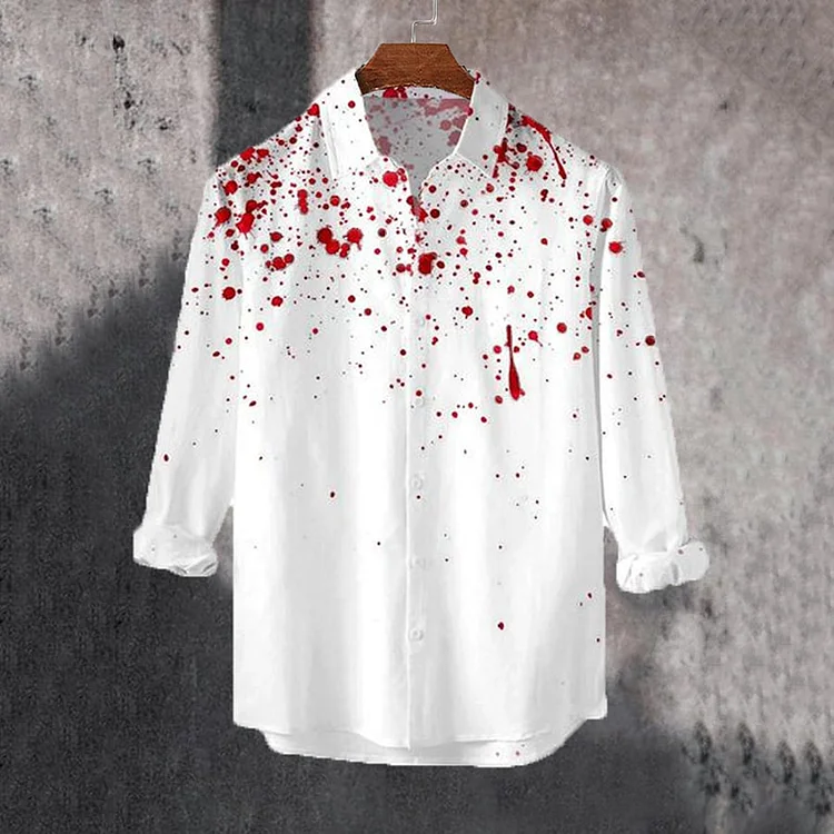 Comstylish Men's Halloween Blood Print Cosplay Shirt