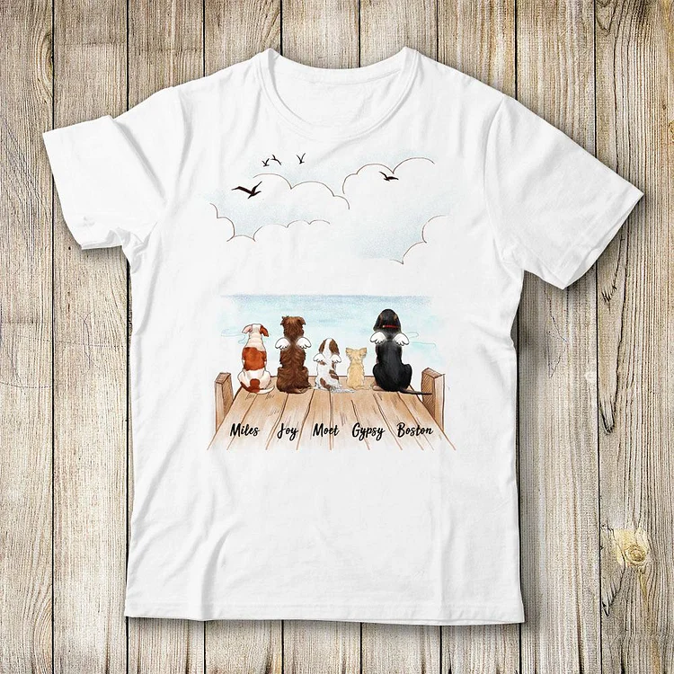 Personalized dog mom dad T-Shirt gifts for dog lovers - Wooden Dock - 2345-Annaletters