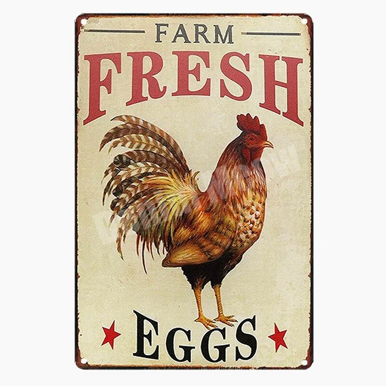 Méfiez-vous de la merde de poulet - enseignes en étain vintage / enseignes en bois - 7.9x11.8in & 11.8x15.7in