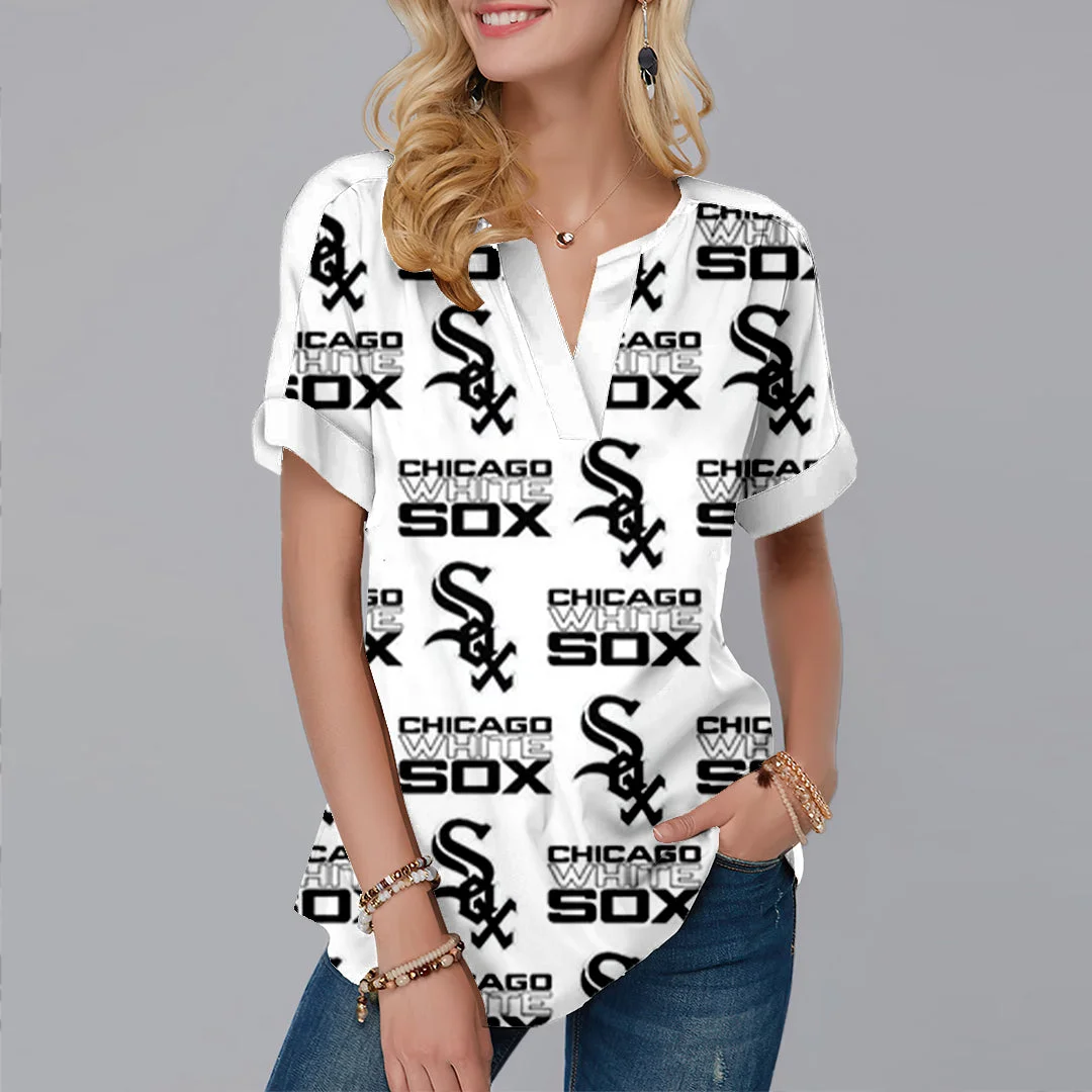 New Fashion Short Sleeve V Neck Shirt