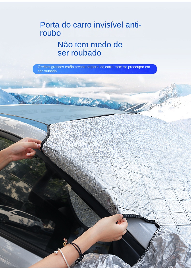 Tegooe Magnetic Car Windshield Cover for Snow Sun Protection 225x110cm - All-Weather Waterproof Protector