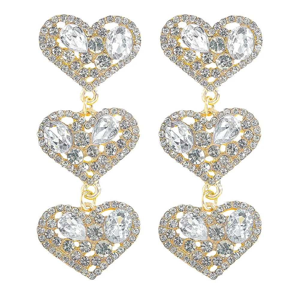 Dvacaman New Shiny Rhinestone Earrings Tassel Drop Earrings For Women Luxury Jewelry Long Dangle Earrings 2022 Party Accessories