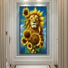 Diamond Painting-DIY Full Round Drill Sunflower Lion(40*70CM)