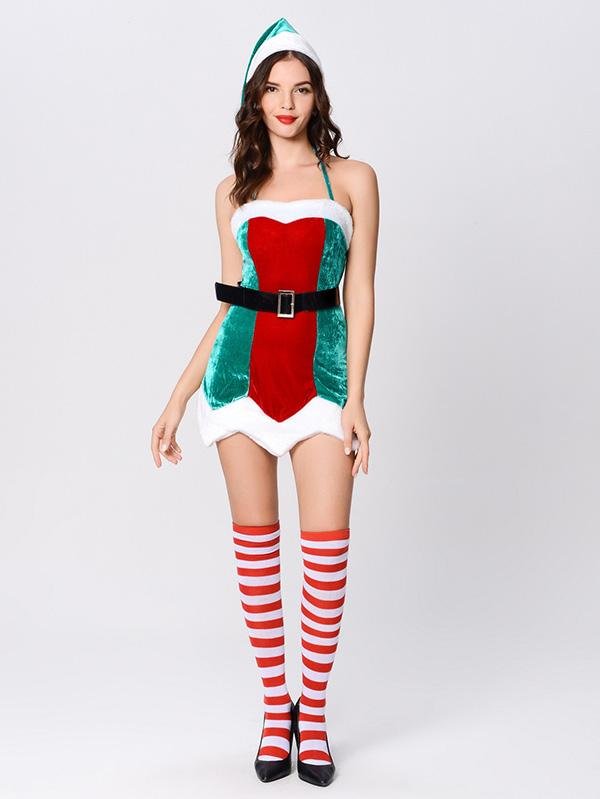 Sexy Miss Santa Claus Costume Dress-elleschic