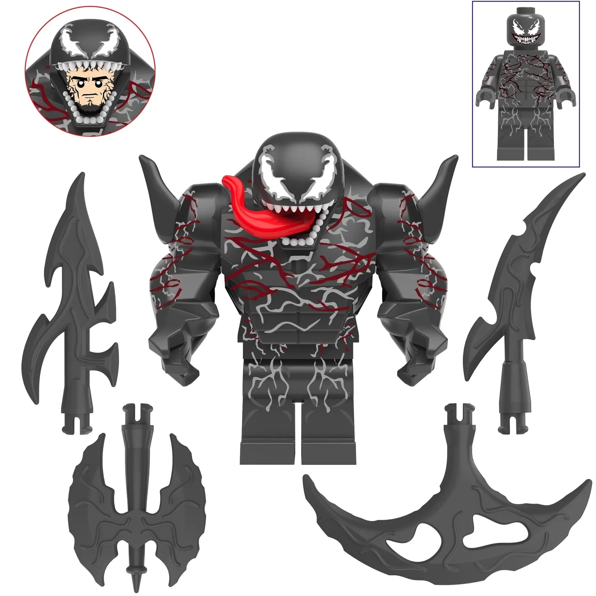 Riot (Venom) Custom Marvel Superhero Minifigure Minifigure Bricks monstertoys