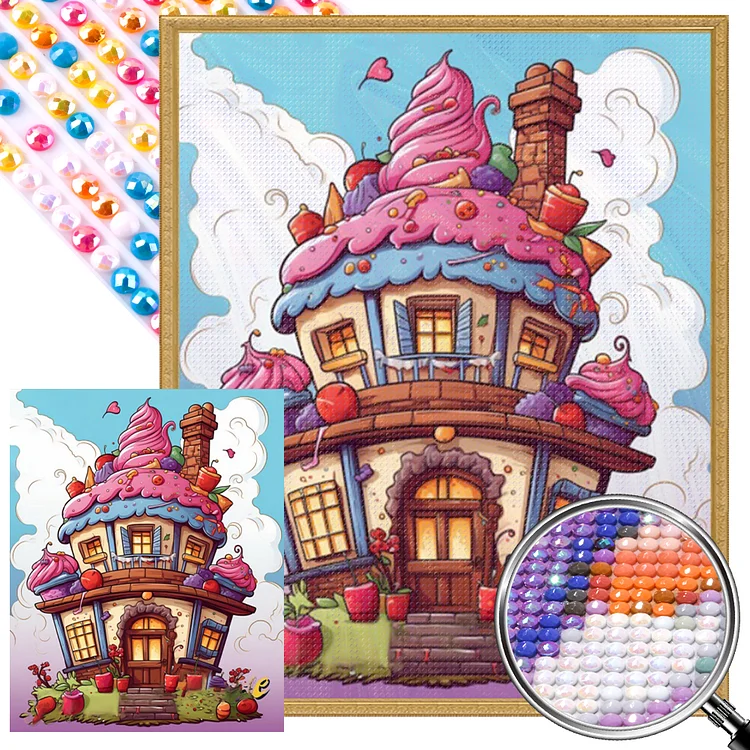 Dessert House 40*50CM (Canvas) Full AB Round Drill Diamond Painting gbfke