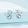  925 Silver Lucky Four-Leaf Clover Stud Earrings 