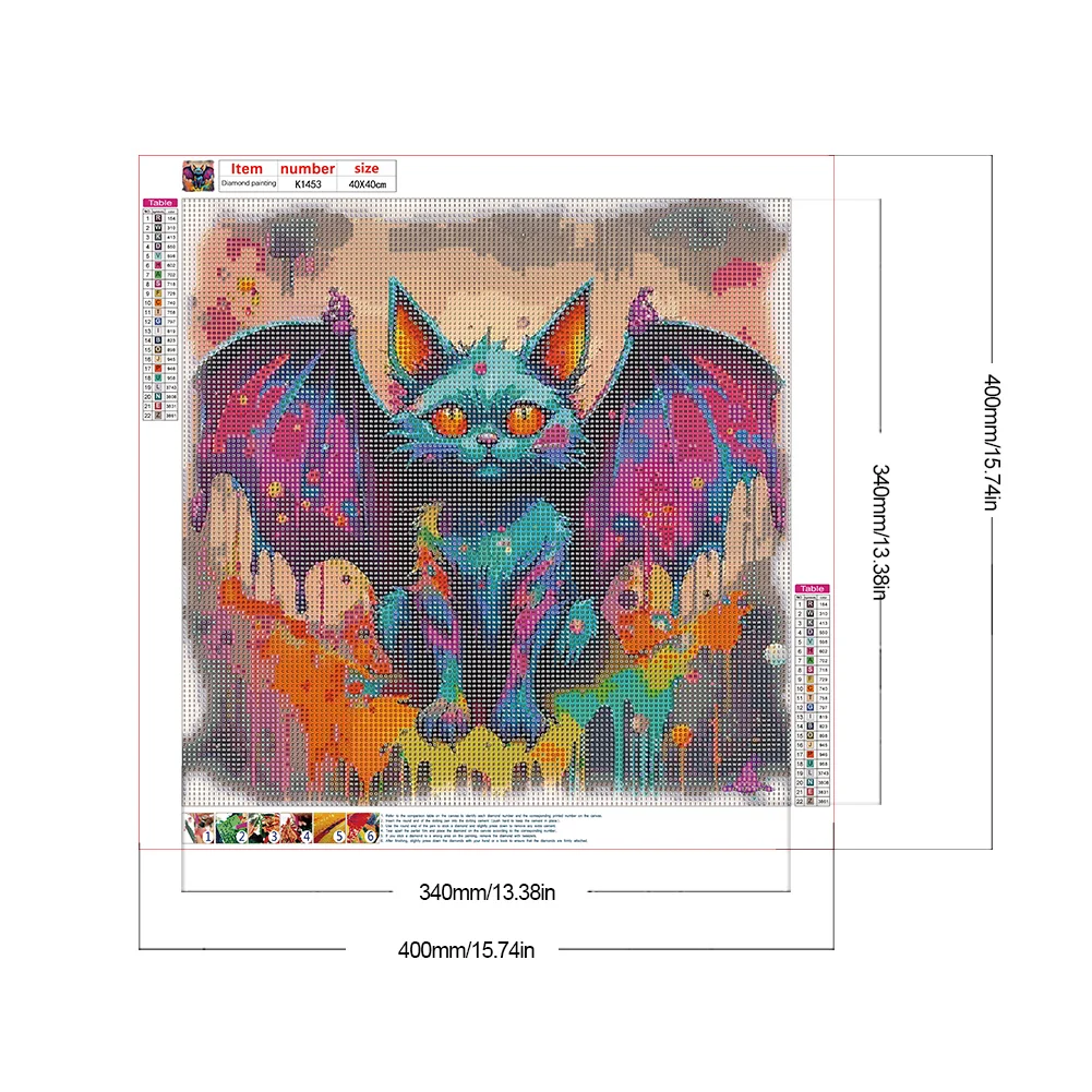 Diamond Painting - Full Round Drill - Bat(Canvas|40*40cm)