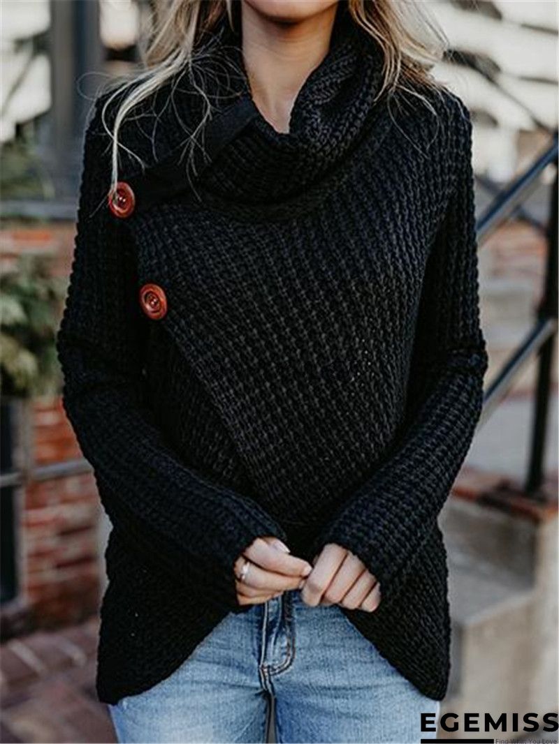 Casual Plus Size Button Wrap Vest Sweater Tunic | EGEMISS