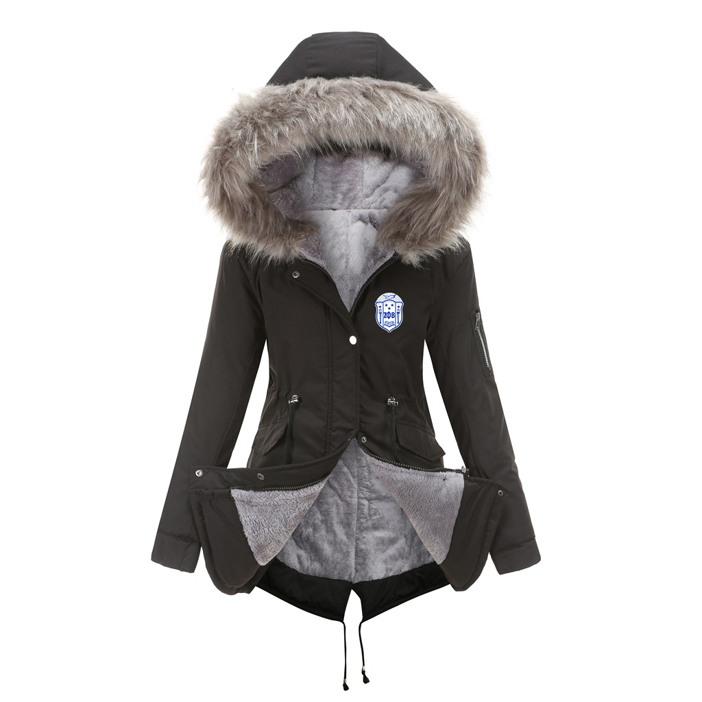 Long Hooded Winter Warm Padded Mid-Length Parka Coat