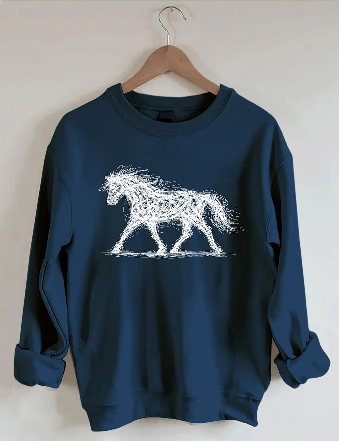 Abstract Art Line Horse Sweatshirt