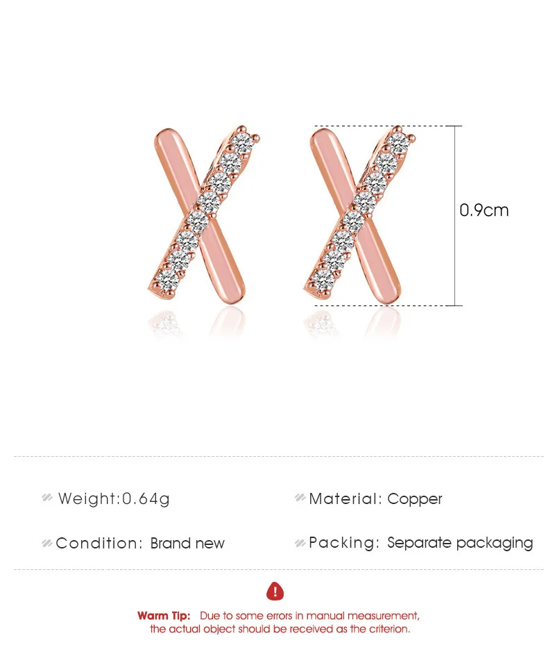 Letter X Gold Plated Earrings