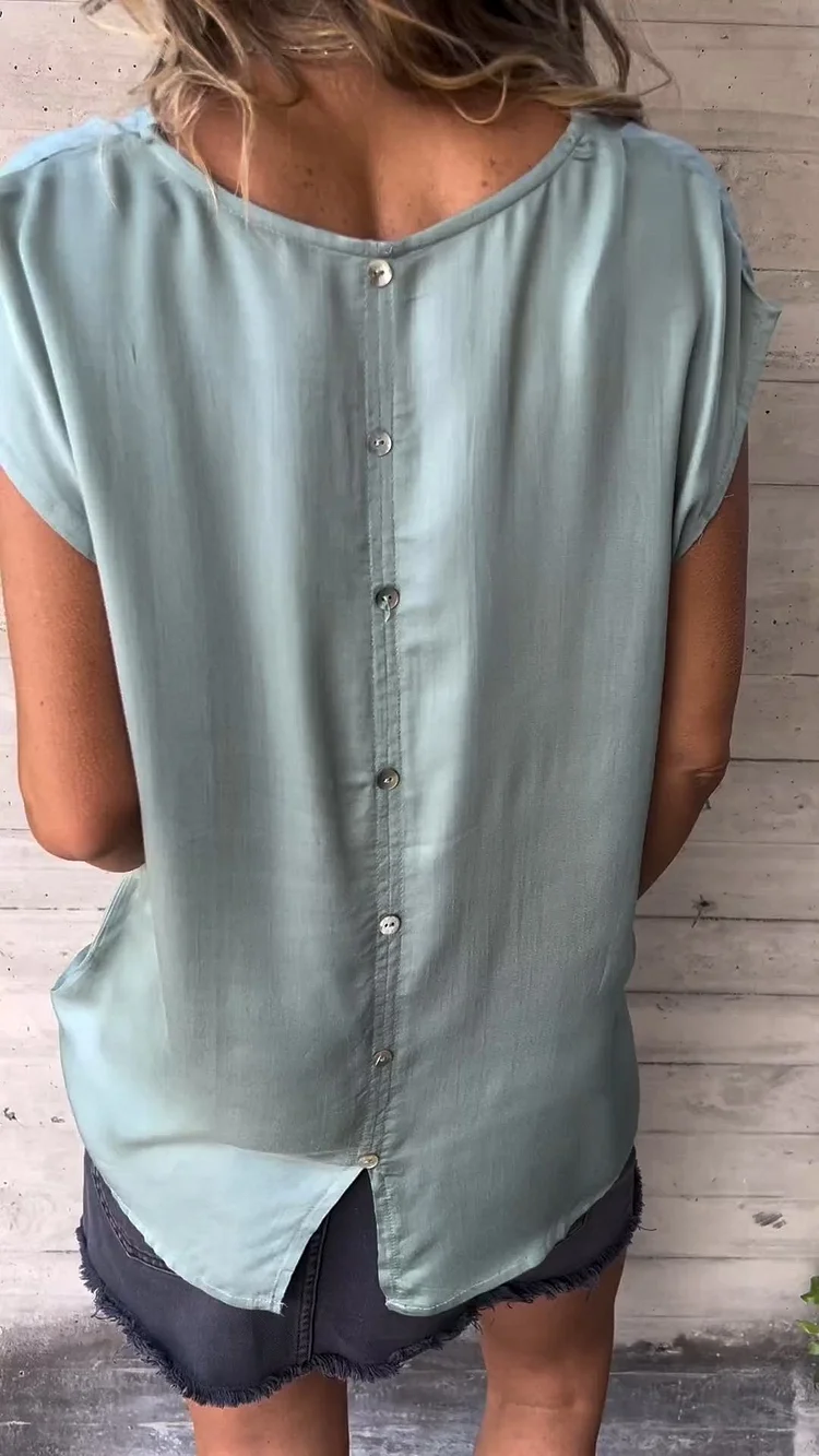 Silky Button Back T-shirt