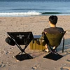 Rotatable Outdoor Camping Folding Chair, Support 550 Lbs, X-Shaped Steel Frame Fixed, Fully Cushioned Seat and Back, Beach, Fishing, Trip, Picnic