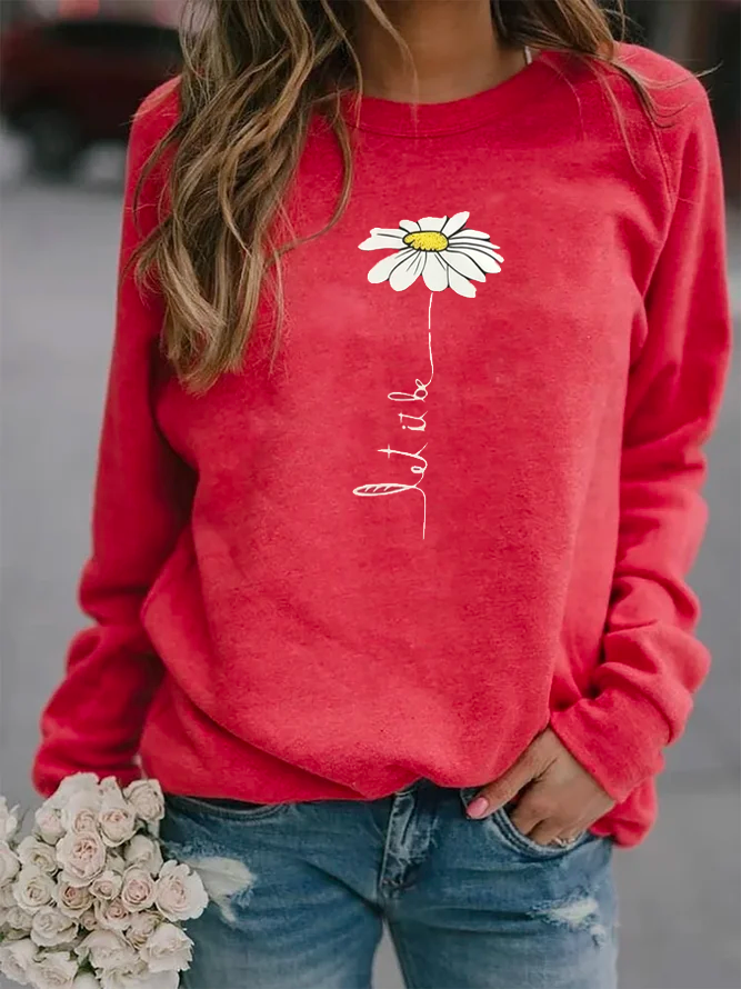 Red Printed Patchwork Long Sleeve Shirts & Tops