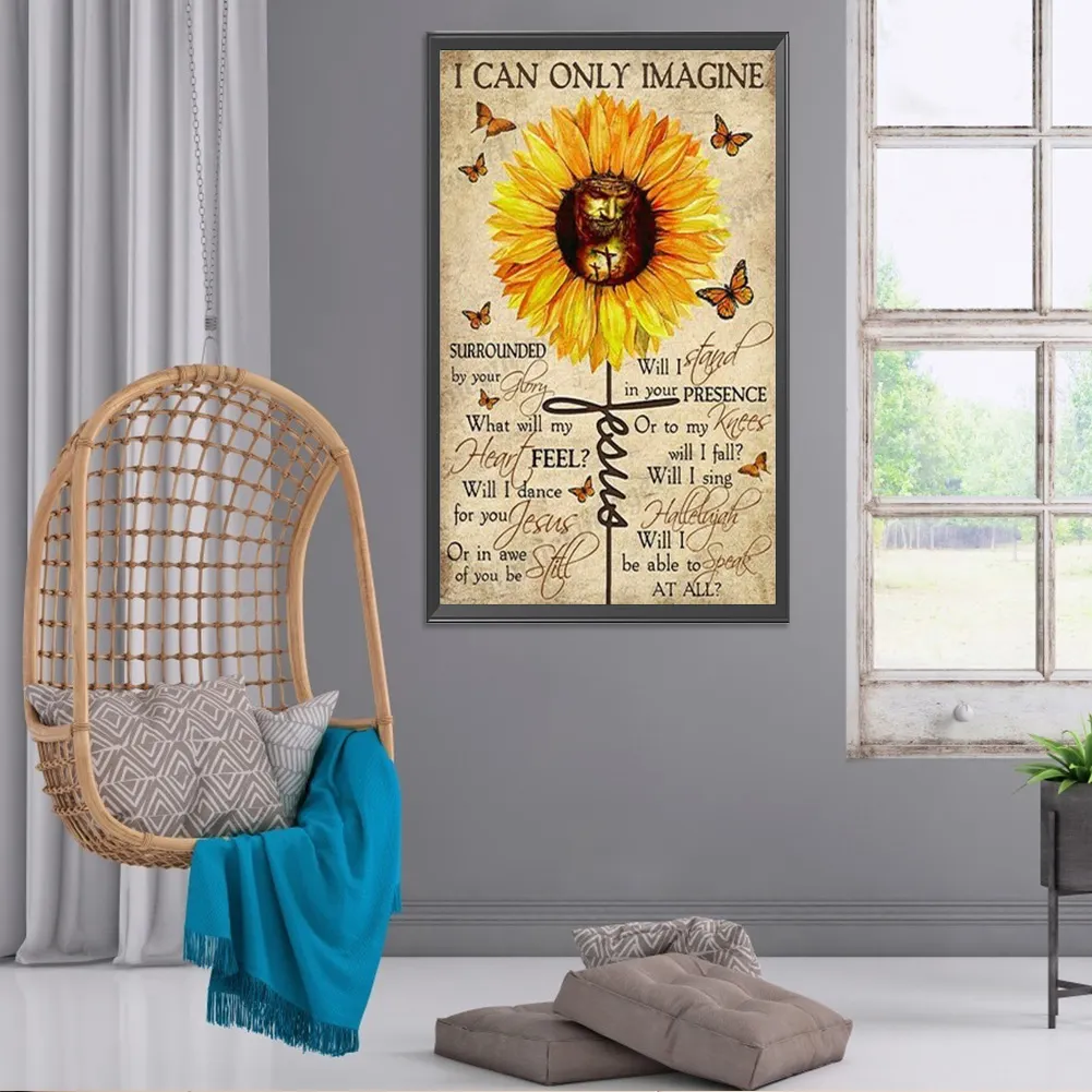 Diamond Painting - Full Round Drill - Sunflower Letters(40*60cm)