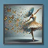 Blue Butterfly Ballerina Special Shaped 5D DIY Partial Drill Diamond Painting Kits 30x30cm Diamond Art Kit for Adults Home Decor