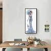 Diamond Painting-DIY Full Round Drill Blue Dress Lady (60X30cm)