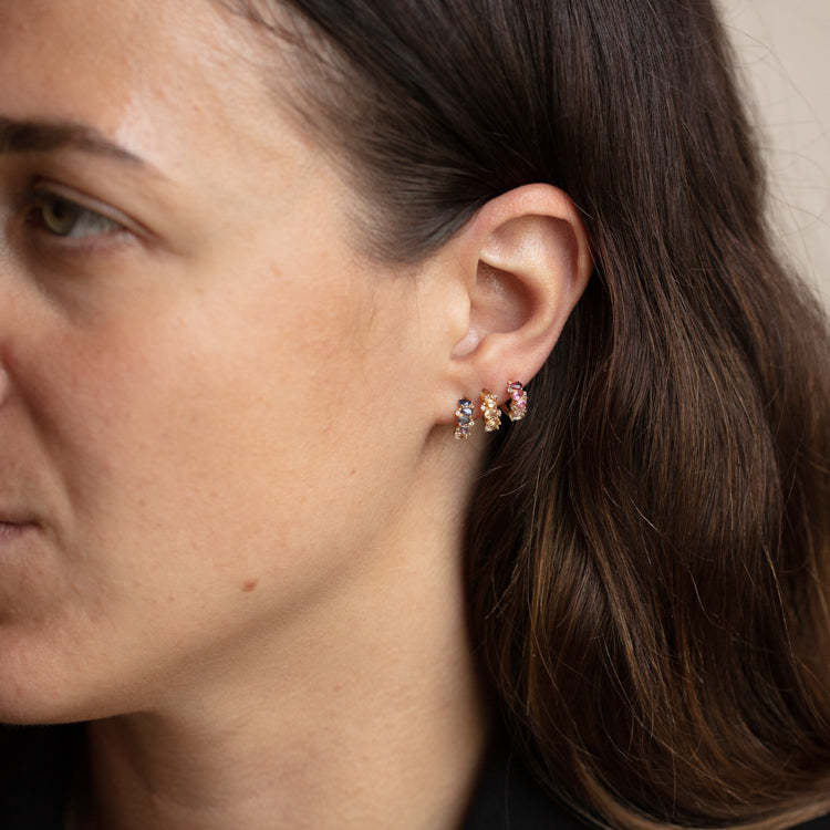 Vintage Retro Round U-Shape Geometric Copper Electroplating Stud Earrings