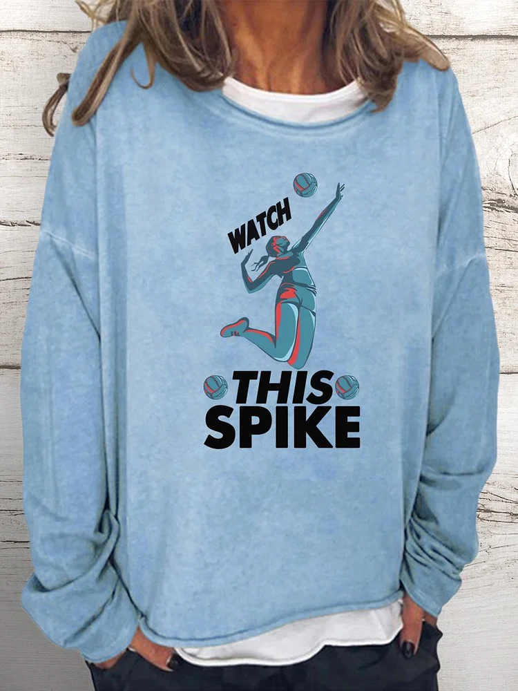 Watch this spike Volleyball Women Loose Sweatshirt-Annaletters