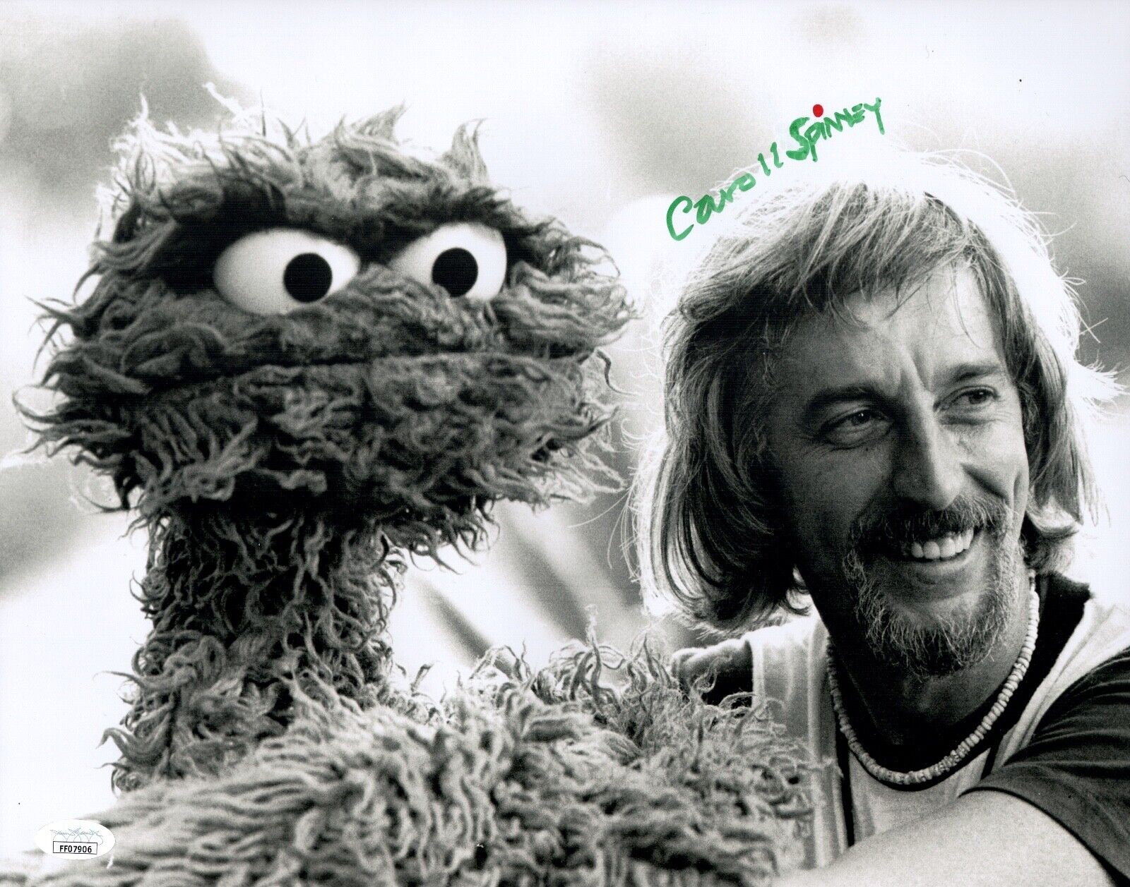 CAROLL SPINNEY Signed OSCAR GROUCH 11x14 Photo Poster painting SESAME STREET Autograph JSA COA