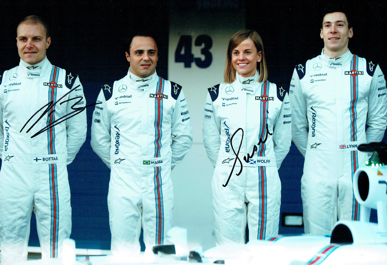 Valtteri BOTTAS & Susie WOLFF Multi Signed Autograph 12x8 Photo Poster painting AFTAL COA