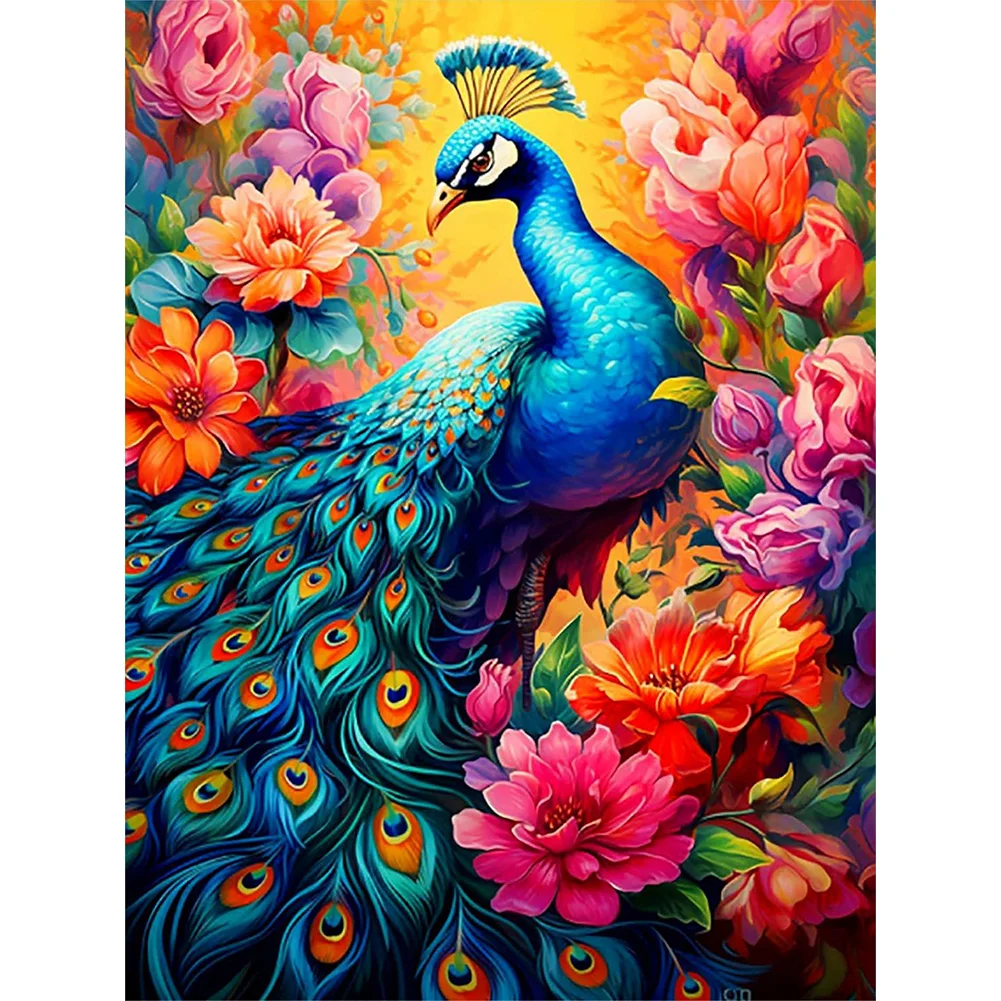 Peacock Sunflower 5d Diamond Painting Wall Art Decor Full Square