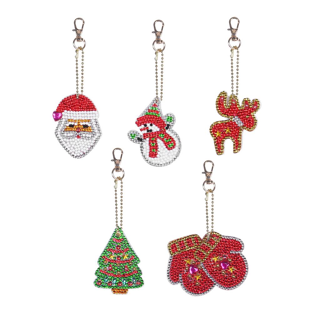 

5pcs Christmas-DIY Creative Diamond Keychain, 501 Original