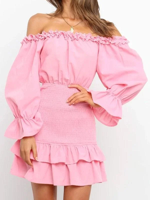 Off shoulder ruched dress