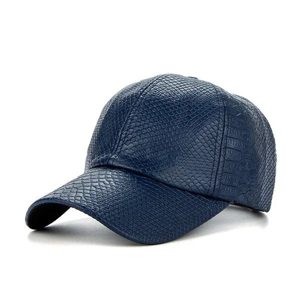 Crocodile Grain PU Leather Baseball Cap
