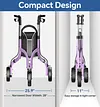 Soundfuse 3 Wheel Walkers for Seniors, Lightweight Foldable Aluminum Rollator Walker, Height Adjustable Three Wheel Walker