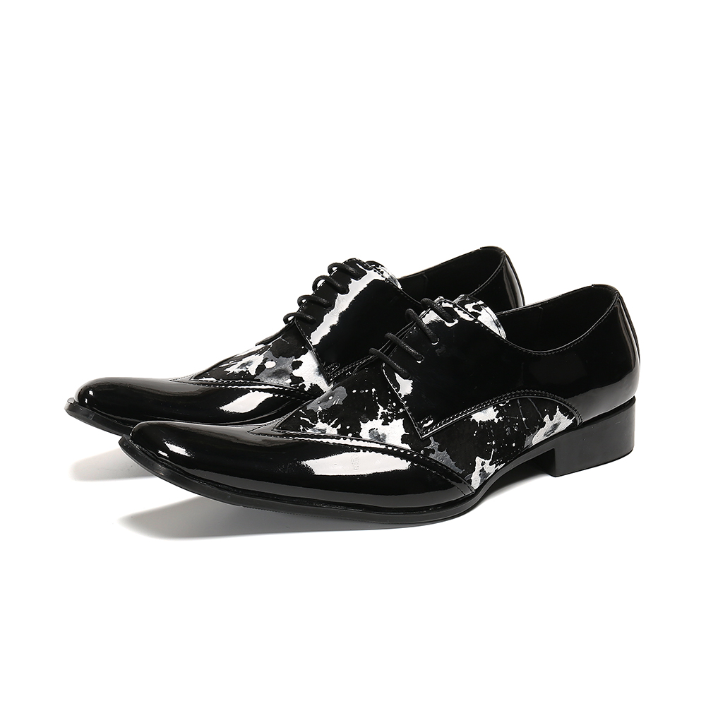 VCSHOES Italian Formal Men Dress Shoes Wedding Black Genuine Leather Men Oxford Shoes Office Business Derby Shoes