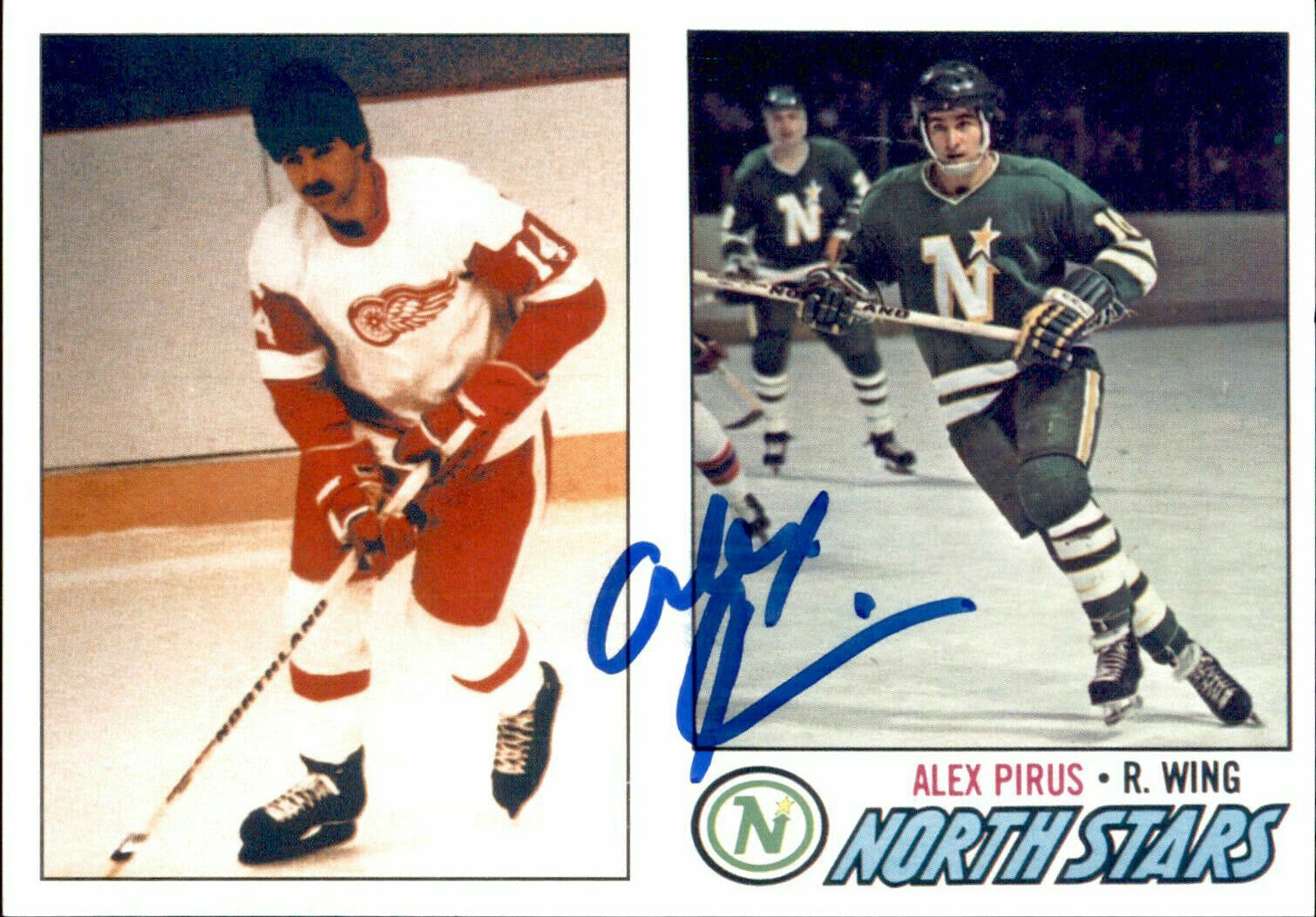 Alex Pirus SIGNED autograph 3.5x5 Photo Poster painting MINNESOTA NORTH STARS DETROIT RED WINGS