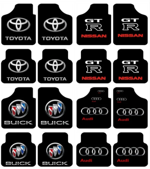 Four Seasons Suede Non-slip Washable Car Logo Car Floor Mats